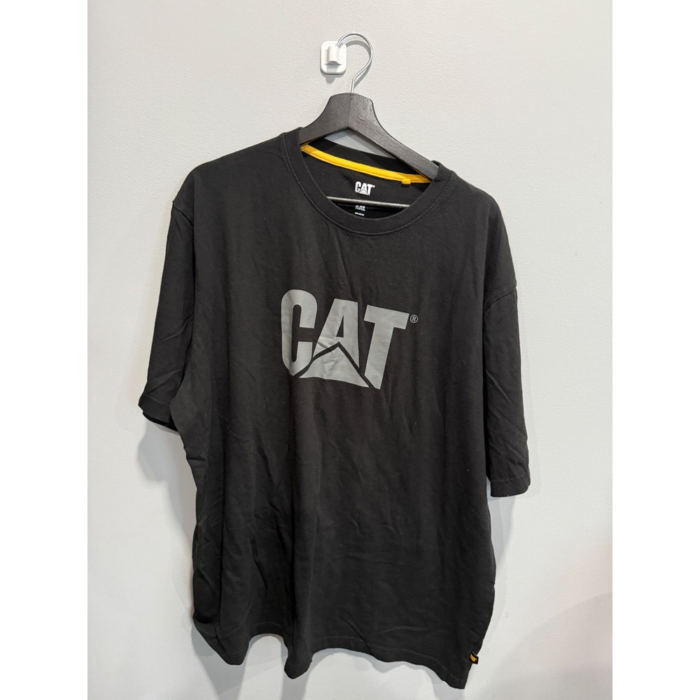 CAT Mens XXL Black Short Sleeve Graphic Logo T Shirt‎ Heavy Equipment Workwear
